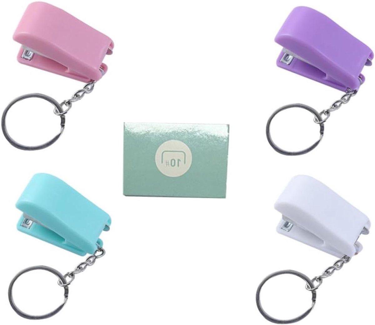 Mini Nietmachine - Sleutelhanger Nietapparaat - Papier Binden - Multifunctioneel Ontwerp - 3 Stuks - Assorti