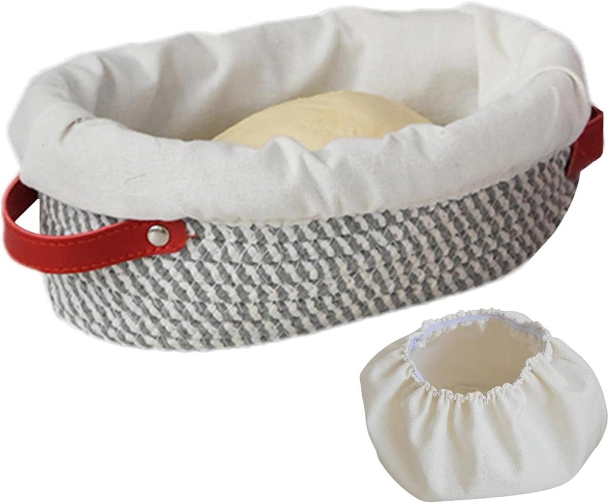 Ovale Rijsmand, Bannetons Broodrijsmand - Rotan Rijsmand Met Wasbare Voering En Deksel Voor Zuurdesem, Bakkom Voor Rijzende Deegs, Perfect Bakers Broodbakaccessoires