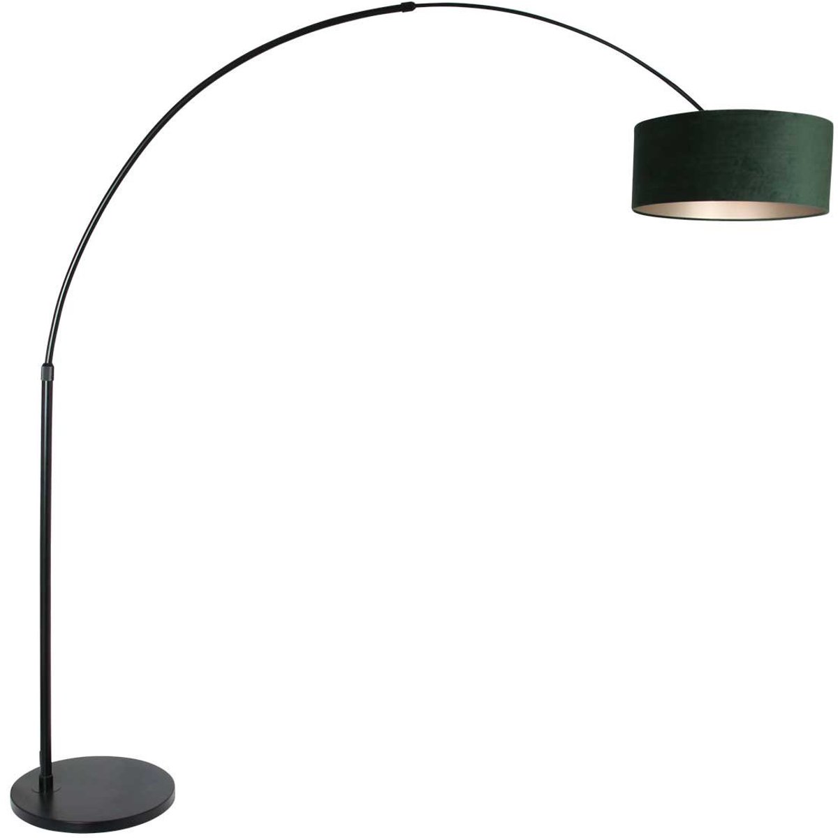 Steinhauer Vloerlamp Sparkled Light 8127 Zwart Kap Groene Velours