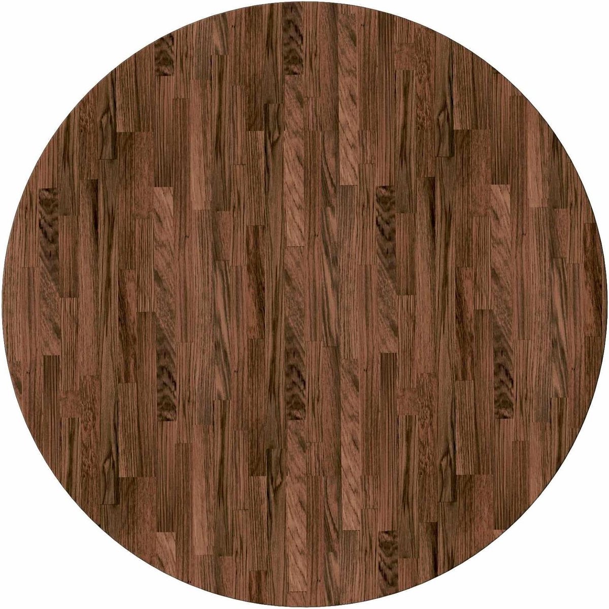 Rond Tafelblad - Eiken Blad - Aanrechtblad - Omkeerbaar Design - 50 cm Diameter - Donkerbruin