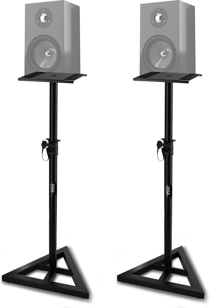 Luidsprekerstandaard - Monitor Statief - Muziek Luisteren - Verstelbare Hoogte - 66-132 cm - Zwart