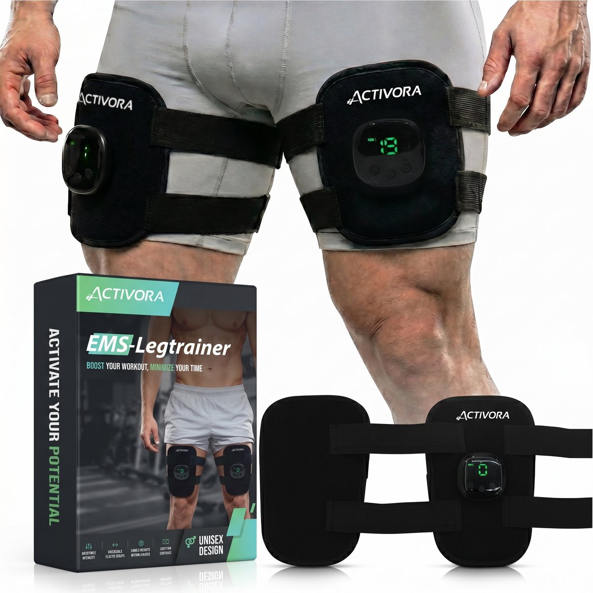 Activora EMS-Beentrainer - EMS Trainer - Spierstimulator - Bovenbeen Trainer - EMS Massage apparaat - Shapewear - Afvallen - Cellulite