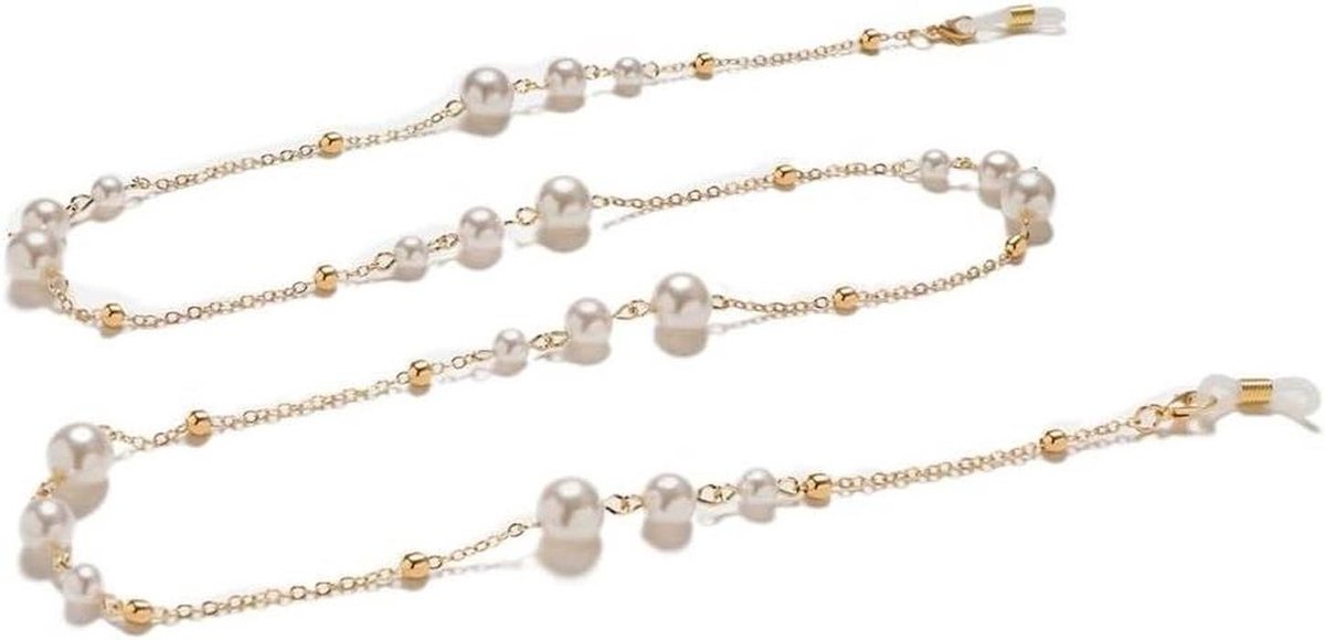 Brillen Ketting - Parel Ketting - Veilig Dragen - Antislip Ontwerp - 75 cm - Goudkleurig