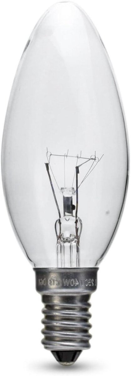 Kaarslamp - Gloeilamp - Sfeer Verlichting - Helder Glas - 100 mm Hoog - Warm Licht