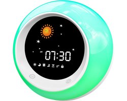 I·CODE Sun & Moon Rise Kids Wekker, Slaaptrainer voor kinderen, Slaapmachine, Wakker Licht & Nachtlicht, Leer Kinderen Dag & Nacht