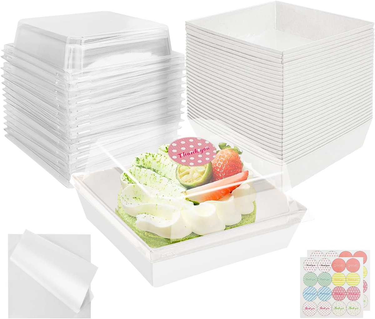 Cupcakedoosje - 25 x 14 x 13 cm - Wit - Met Tray en Venster - Gebaksdoos - Perfect Voor Cupcakes, Desserts en Meer - 30 stuks - Cupcakedozen - van Imperatoris
