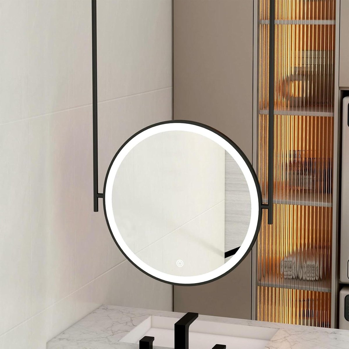 Ronde Make-upspiegel - Verlichte Wandspiegel - Aan de Muur - Drie Kleuren Licht - Diameter