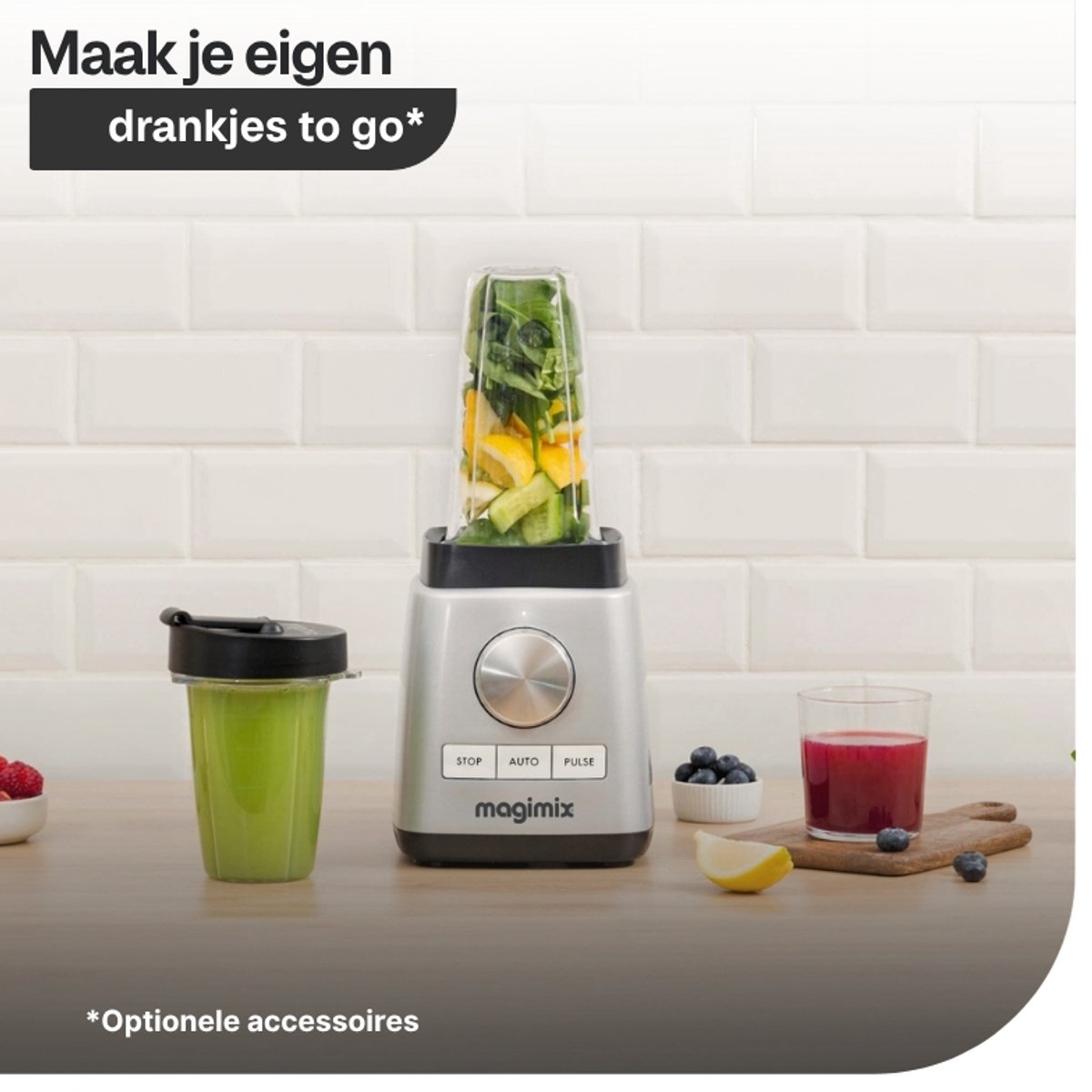 Magimix Power Blender - Smoothie Maker 1,8 Liter - Ice Crusher - Rood – foto 4