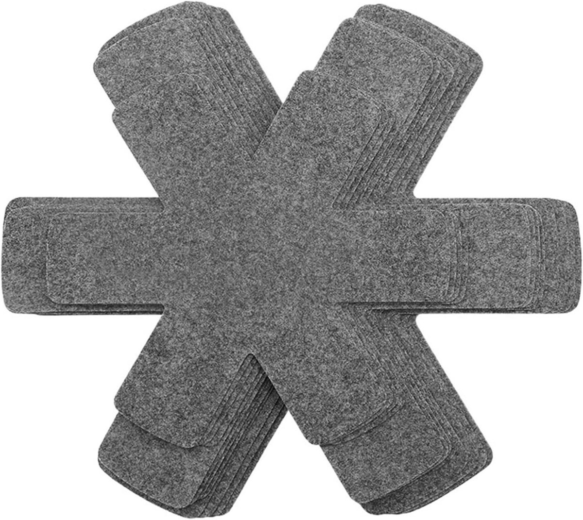 Pannenbeschermers - Potbeschermers Keuken - Kookgerei Beschermen - Vilt Materiaal - 24 stuks - Grijs