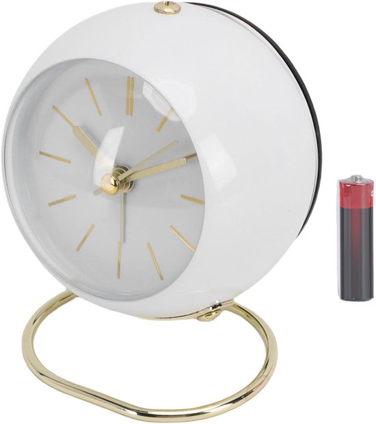 Analoge Wekker - Stille Klok - Rustig Slapen - Ingebouwd Nachtlampje - 12x11x83cm - Wit — afbeelding 5