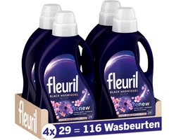 Fleuril Black Bloom - Vloeibaar Wasmiddel - Donkere en Zwarte Was - Intense Geurbeleving - 4x29 Wasbeurten - Voordeelverpakking