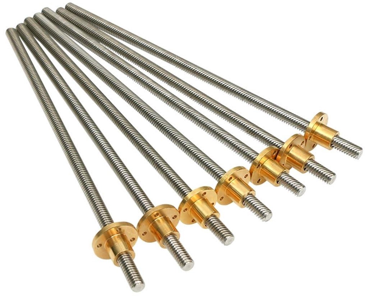 Loodschroef Moer - Lineaire Actuator - Precisie Beweging - Roestvrij Staal Koper - 850mm Lengte - Zilverkleurig