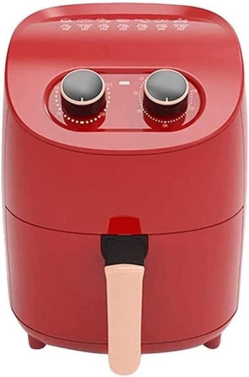 Airfryer, Kleine Airfryer, Airfryer met minder olie, 1200W Airfryer Oven Pizza Cooker, Bakmand met antiaanbaklaag, Bescherming tegen oververhitting, Timer+Temperatuurregeling Airfr