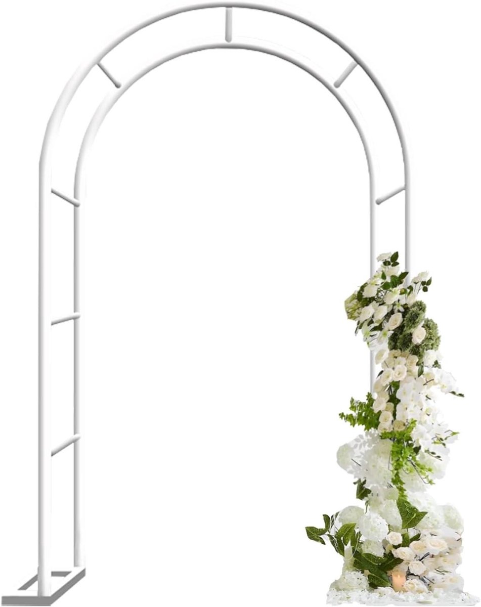 Tuinboog - Prieel Klimplant - Bruiloft Decoratie - Roestvrij Staal - 200 cm hoog - Wit