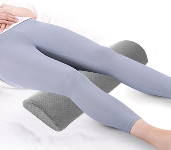Knee Pillow for Back Sleeping, Big Crescent Bolster Cushion for Legs, Under Knee -Pillow, Ankle and Foot Comfort, Sleeping Leg Pillow, Footrest Pillow with Removable Lid — afbeelding 5