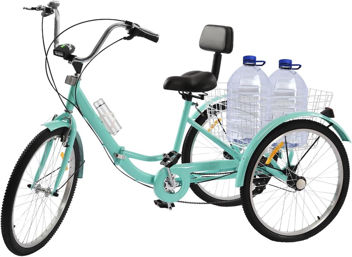 Driewieler Fiets Cruiser Fiets Boodschappen Doen Inklapbaar Ontwerp 24 Inch Wielen