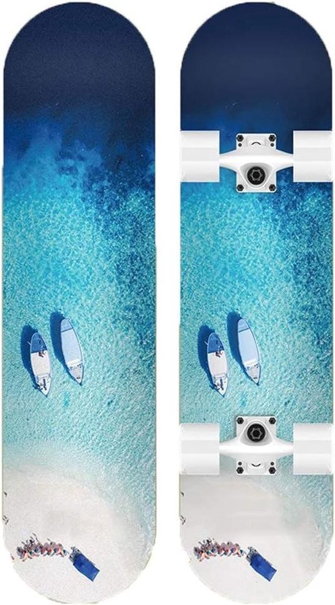 Skateboard Beginners Cruiser Board Straat skateboarden Met knipperende wielen 31″ x 8″ Dubbelzijdig