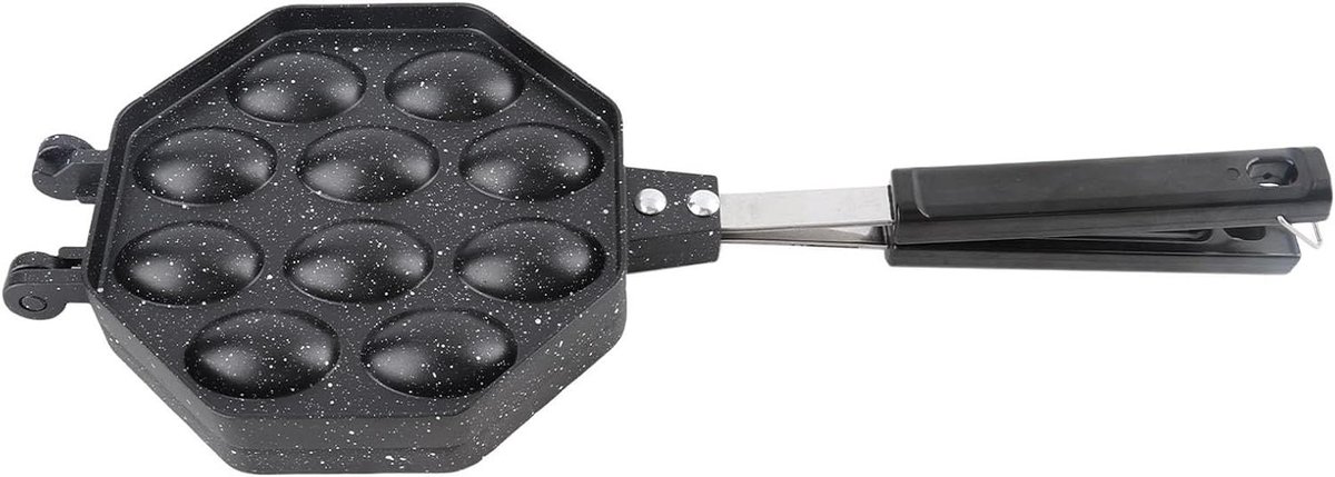 Wafelijzer Pan Eierwafel Pan Wafels Maken Anti-aanbaklaag 15x37.5cm Zwart