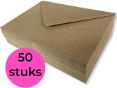 Cards & Crafts 50 Luxe enveloppen - C6 - Kraft - 162x114mm - 110 grams