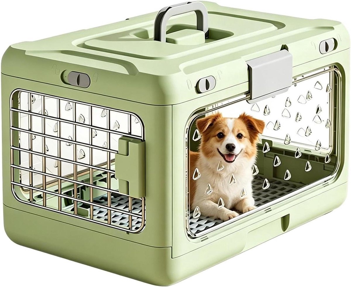 Huisdieren Bench - Reis kennel - Buiten avonturen - Vlekvrij ontwerp - 53 x 33 x 12 cm - Groen