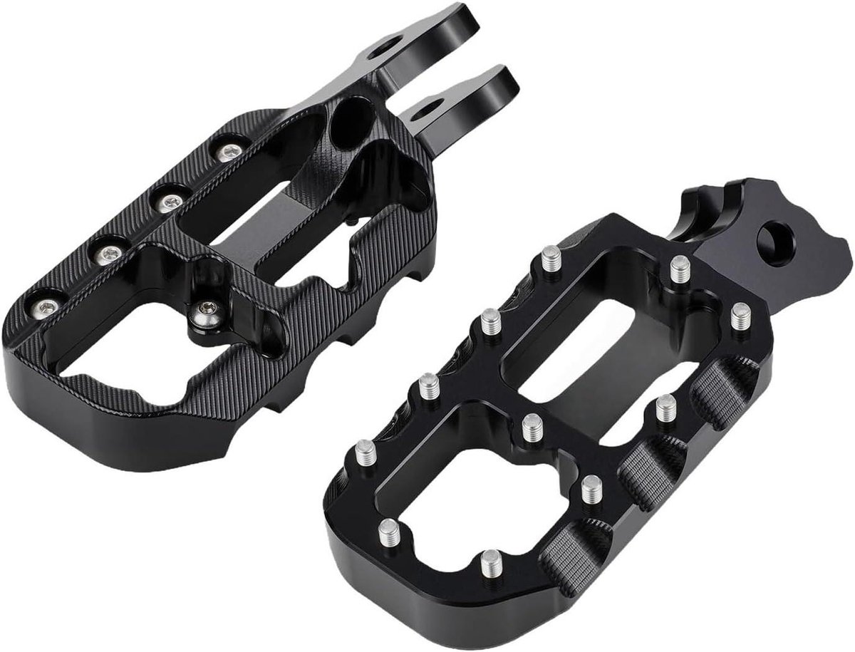 Motorfiets Voetsteunen - Aluminium Pedalen - Verbeterde Grip - Antislip Textuur - Universele Pasvorm - Zwart