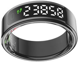 NOLATR Vue, Slimme Ring met Stappenteller, Activiteitstracker & Hartslagmeter – met Touch functie - Zonder Abonnement & Nederlandse App – Zwart – Maat 8