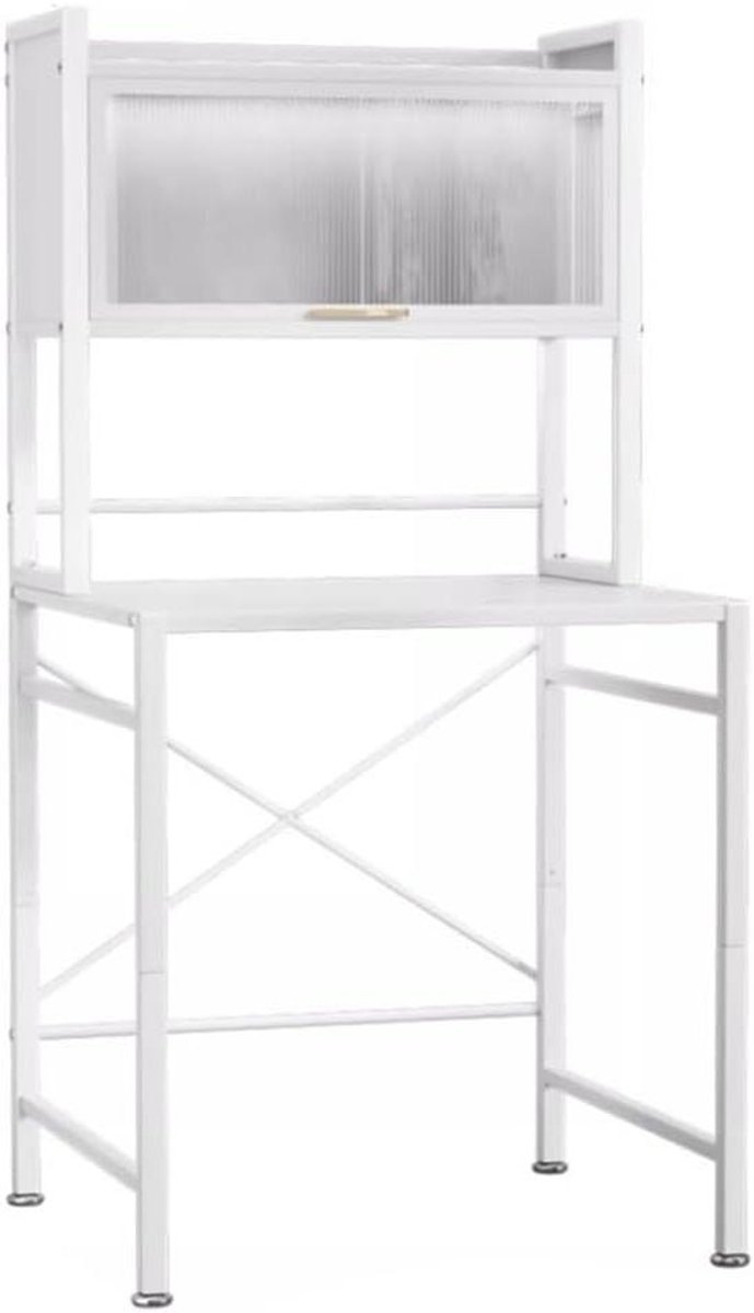 Wasmachine Rek - Badkamerkast Boven - Ruimte Organizer - Stevig Koolstofstaal - 3 Niveaus - Zwart