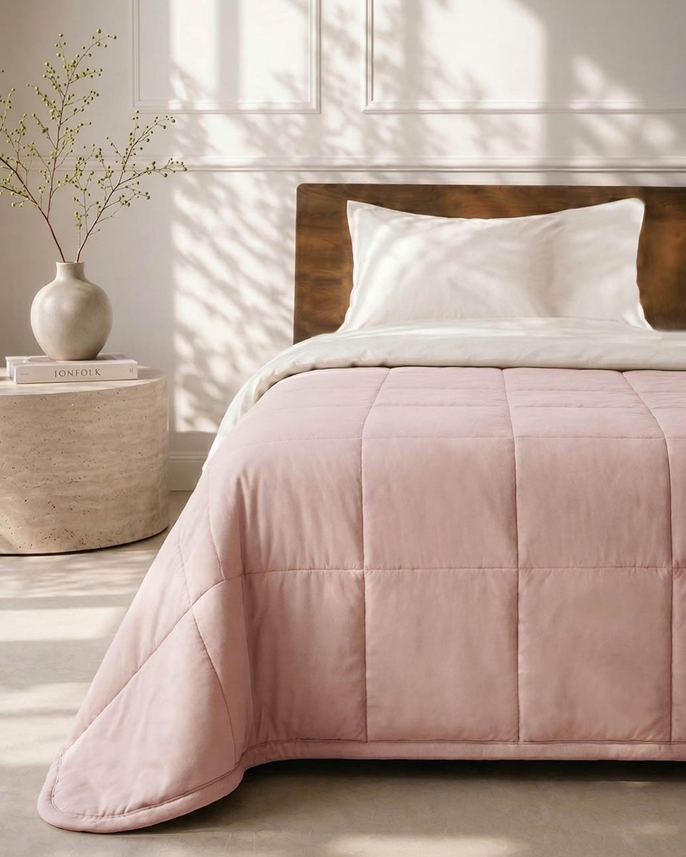 HOOMstyle Wasbaar dekbed zonder overtrek - Zomer 100 g/m² - 180x220cm - Potpourri Roze