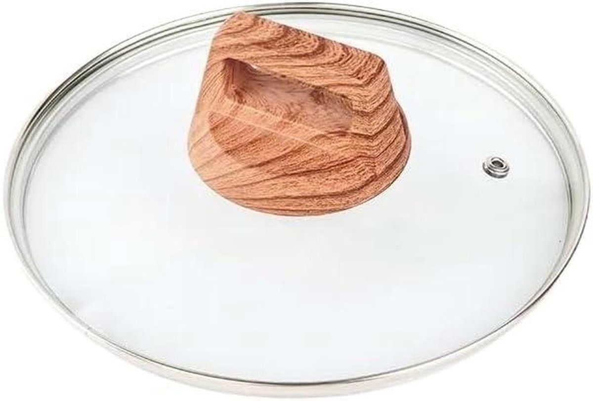 Universeel pannendeksel Deksel voor pannen Zichtbaar koken Hittebestendig glas 20 cm Transparant