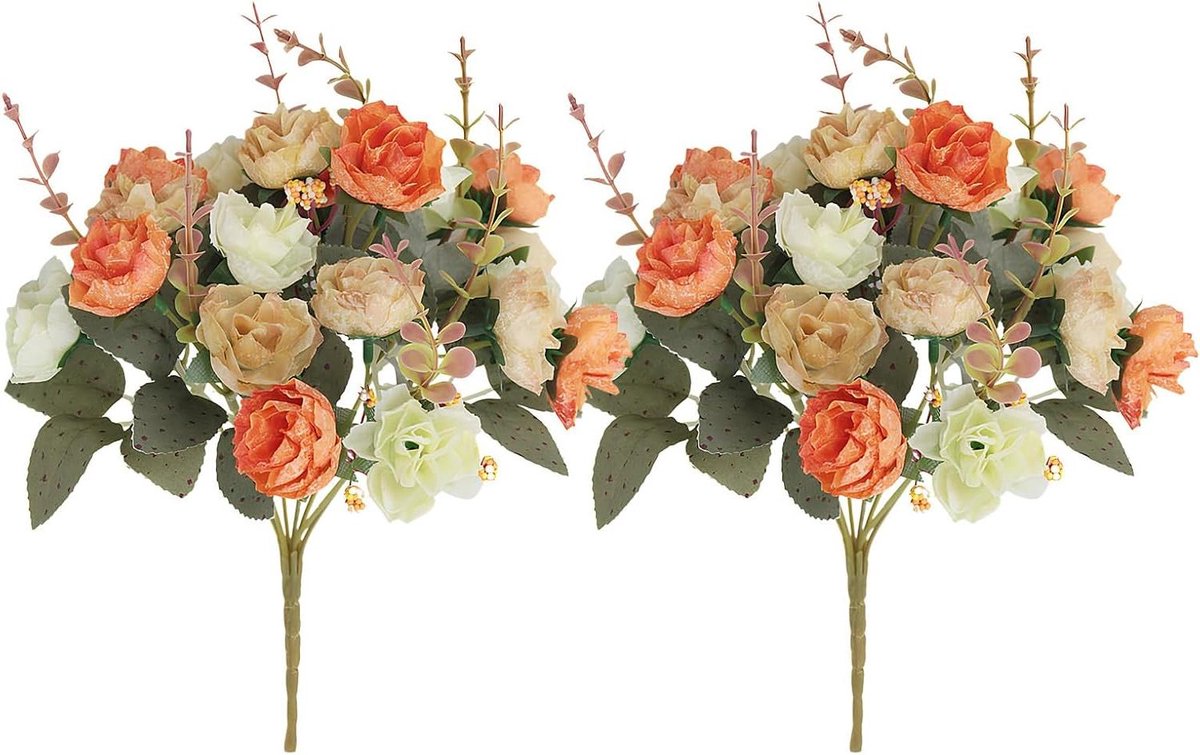 Kunstboeket - Decoratieve bloemen - Ruimtes verfraaien - Realistische details - 2 stuks - 