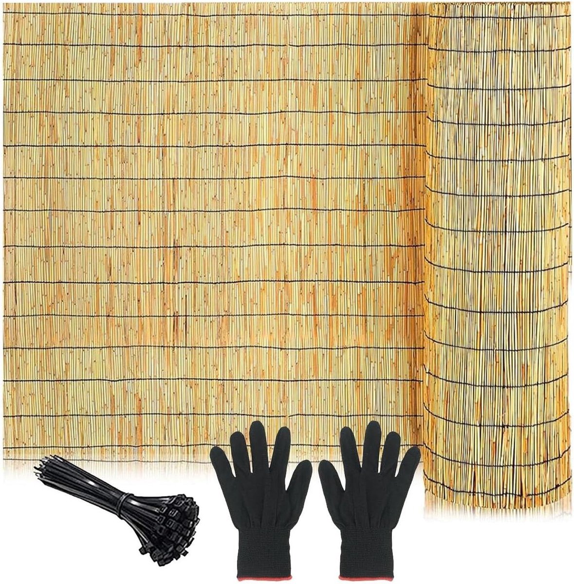 Natuurlijke Rietmat - Bamboe Rol - Balkon Privacy - Weerbestendig - 60x800cm - Natuurlijk