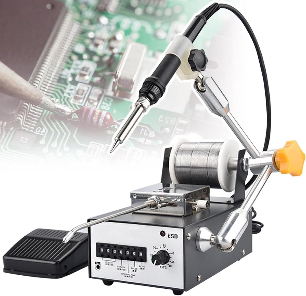 Soldeermachine - Automatische Soldeerbout - Printplaten Repareren - Automatische Tin Toevoer - 60 Watt - Zwart