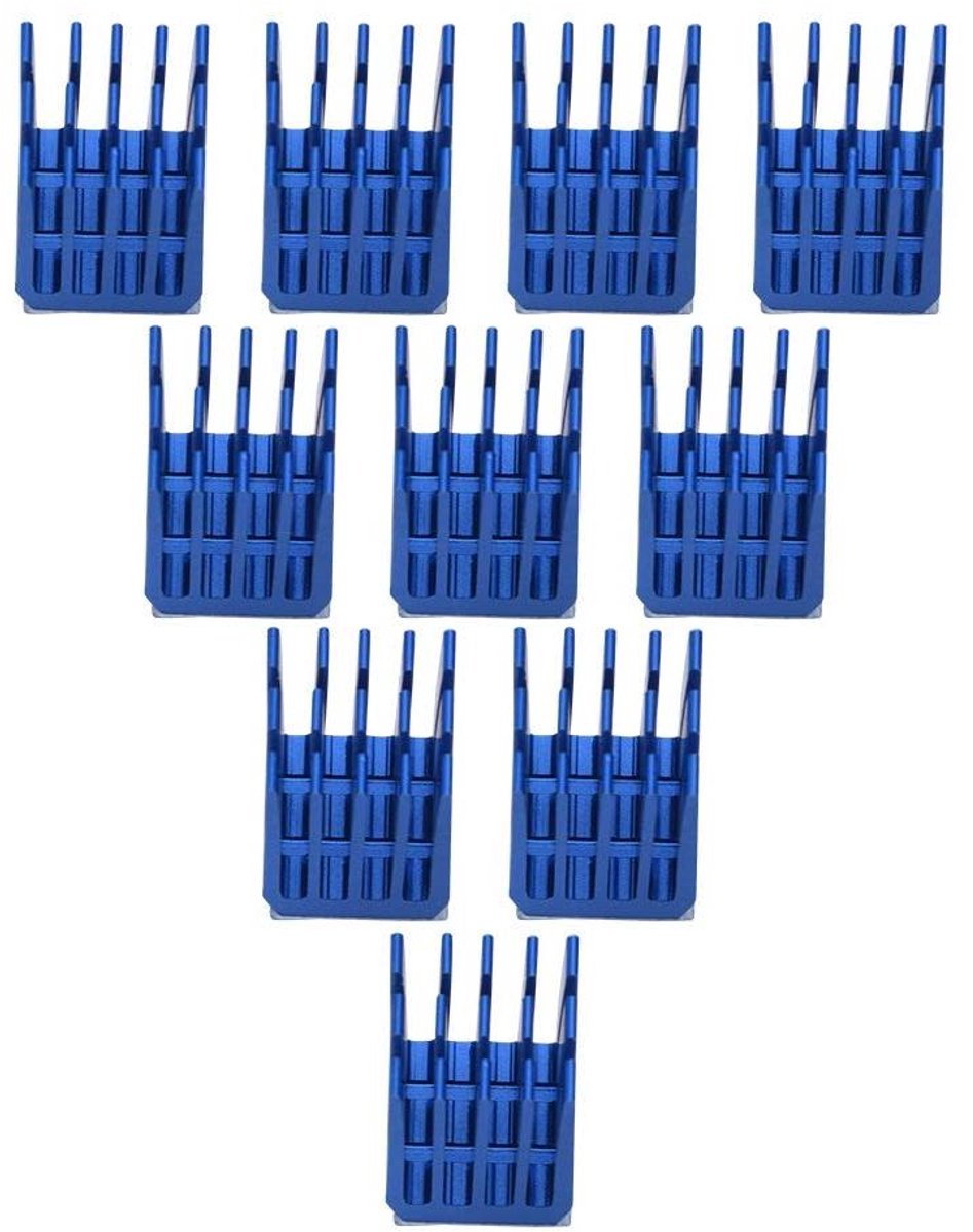 Koelvinnen Aluminium - Motor Koelplaat - 3D Printer Koeling - Snelle Warmteafvoer - 10 Stuks - Blauw
