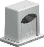 Grijze OBO drukzadel, diam 6-16mm. Ruimte voor 1 kabel of buis.