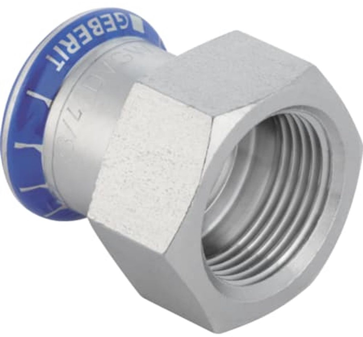 Geberit Mapress roestvrij staal overgang met binnendraad, DN 32 / 40, dø 35 mm, 31826