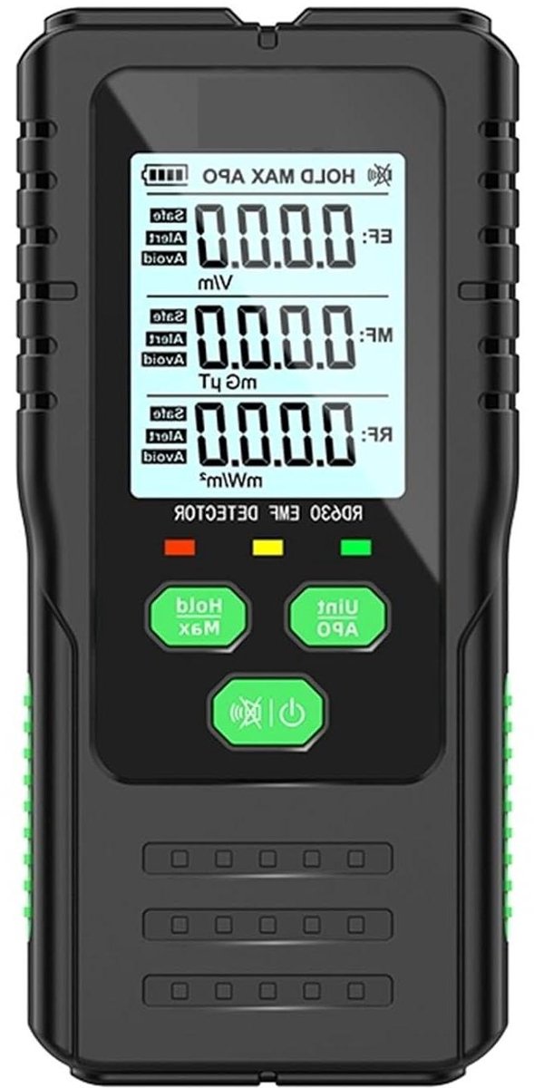 Elektromagnetische Stralingstester Veldstralingsdetector Tester Emf-meter 3-in-1 Stralingsmeter Draagbare Snelle Nauwkeurige Meting(RD630)