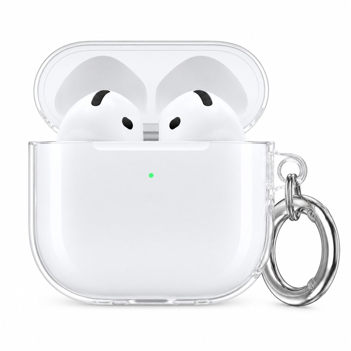 Case geschikt voor AirPods 4 Gen (2024 / ANC) Hoesje – Transparant TPU Case met Ring - Helder