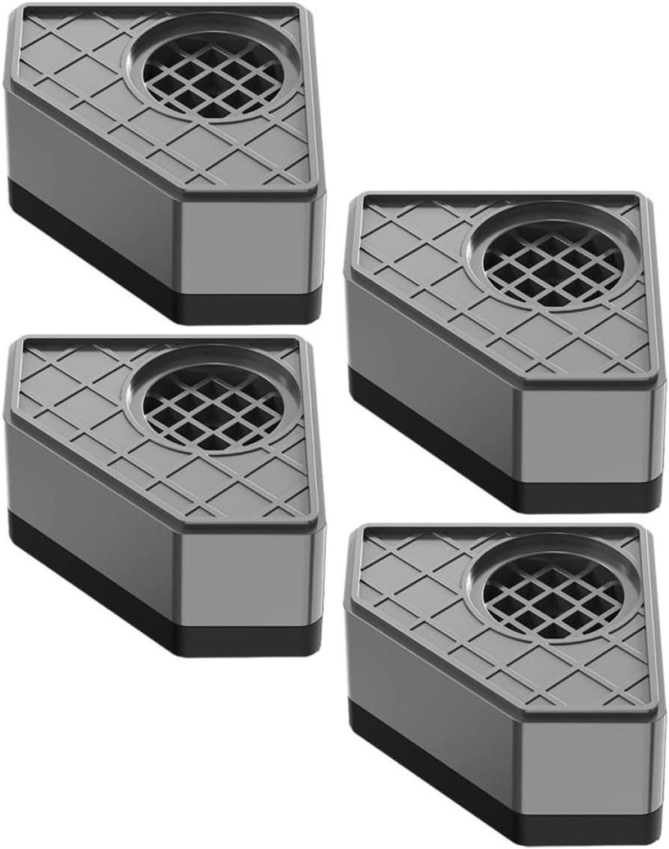 Wasmachine Voetmatten - Antislip Pads - Bescherming tegen Trillingen - Schokabsorberend Materiaal - 9x9x4.5CM - Grijs