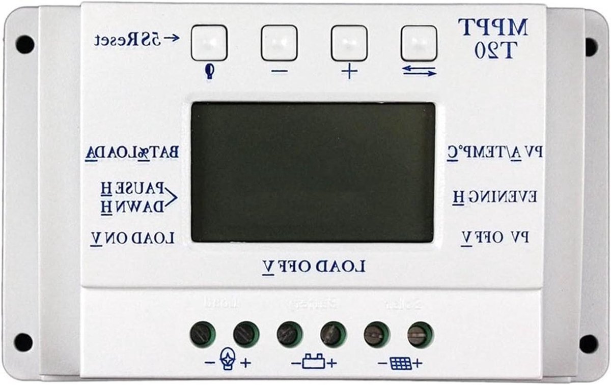 Zonne Laadregelaar - Batterij Controller - Energie Beheer - MPPT PWM Technologie - 20A - Zwart