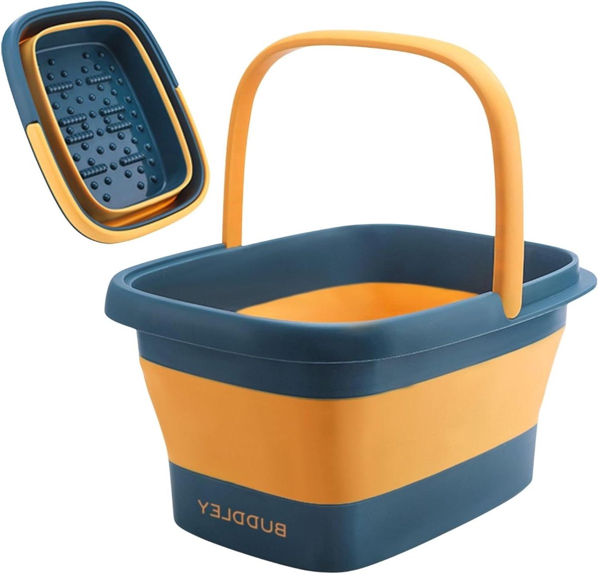 Voetbad Opvouwbaar - Voetenbad Kuip - Ontspannend Voetbad - Compact Opvouwbaar - 42 x 29 x 15 cm - Blauw-Geel