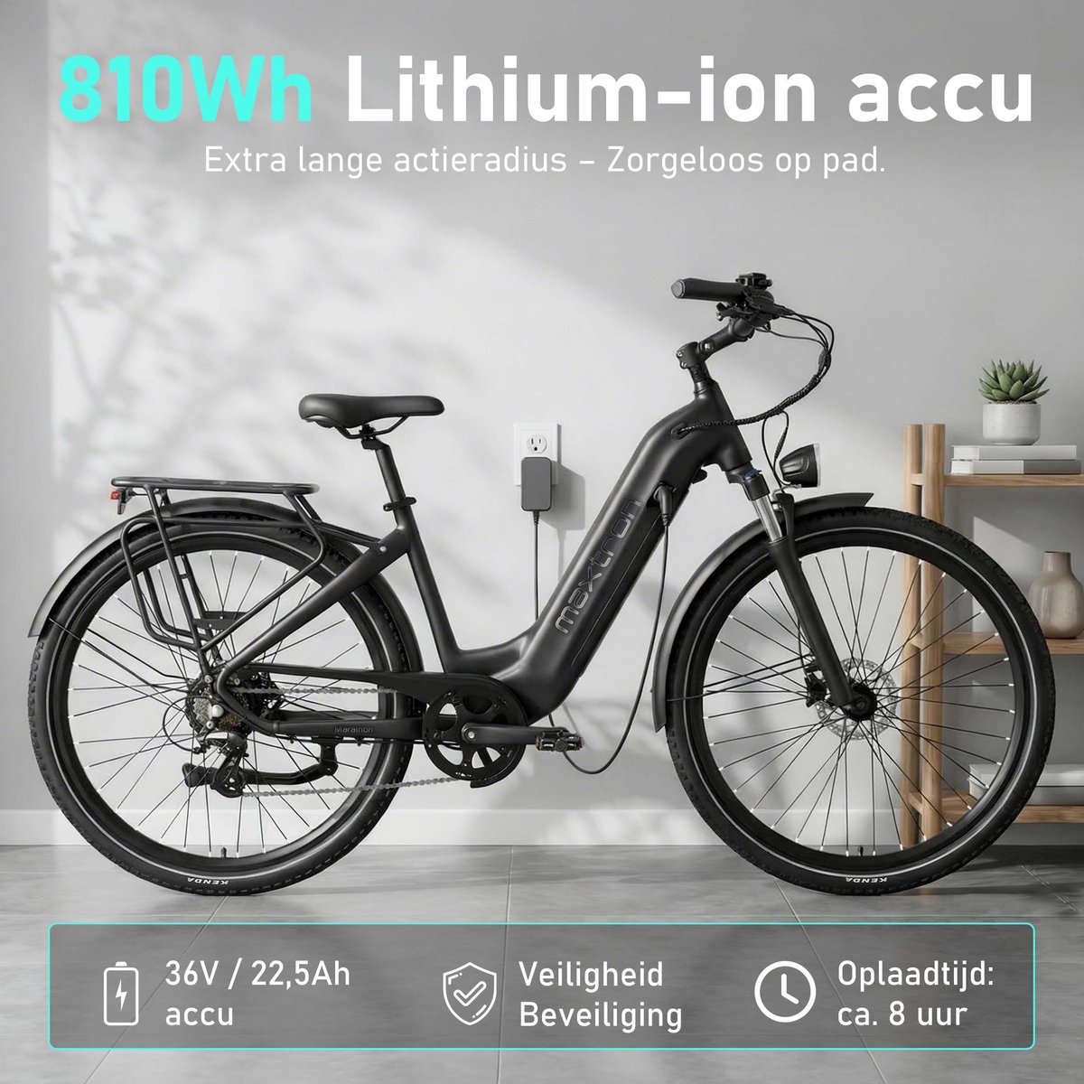Elektrische Fiets - 790Wh Accu (21Ah) - 700C×50C Banden - Zwartpaars thumbnail 4