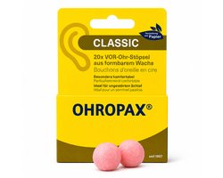 Ohropax Classic - Slaapoordoppen van Was - Zachte Oordoppen voor Slapen en Rust - Geluidsdempend - 20 Stuks