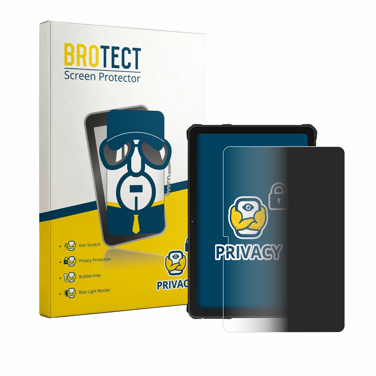 BROTECT - privacy screenprotector voor Oukitel RT10 - Folie Beschermfolie Blauwlichtfilter