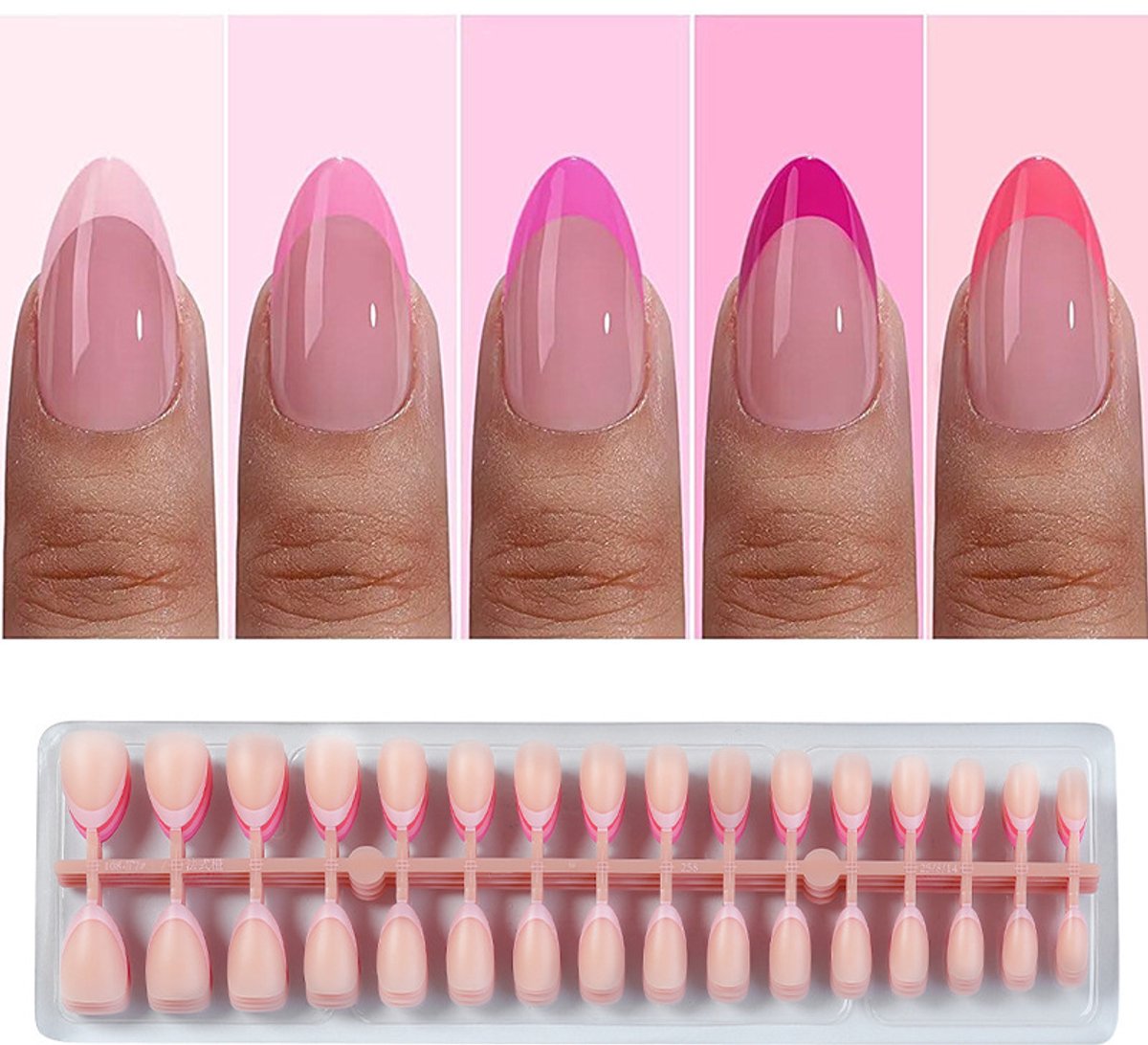 160 stuks Franse draagbare nagel set Halfgefabriceerde Franse nagel manicure
