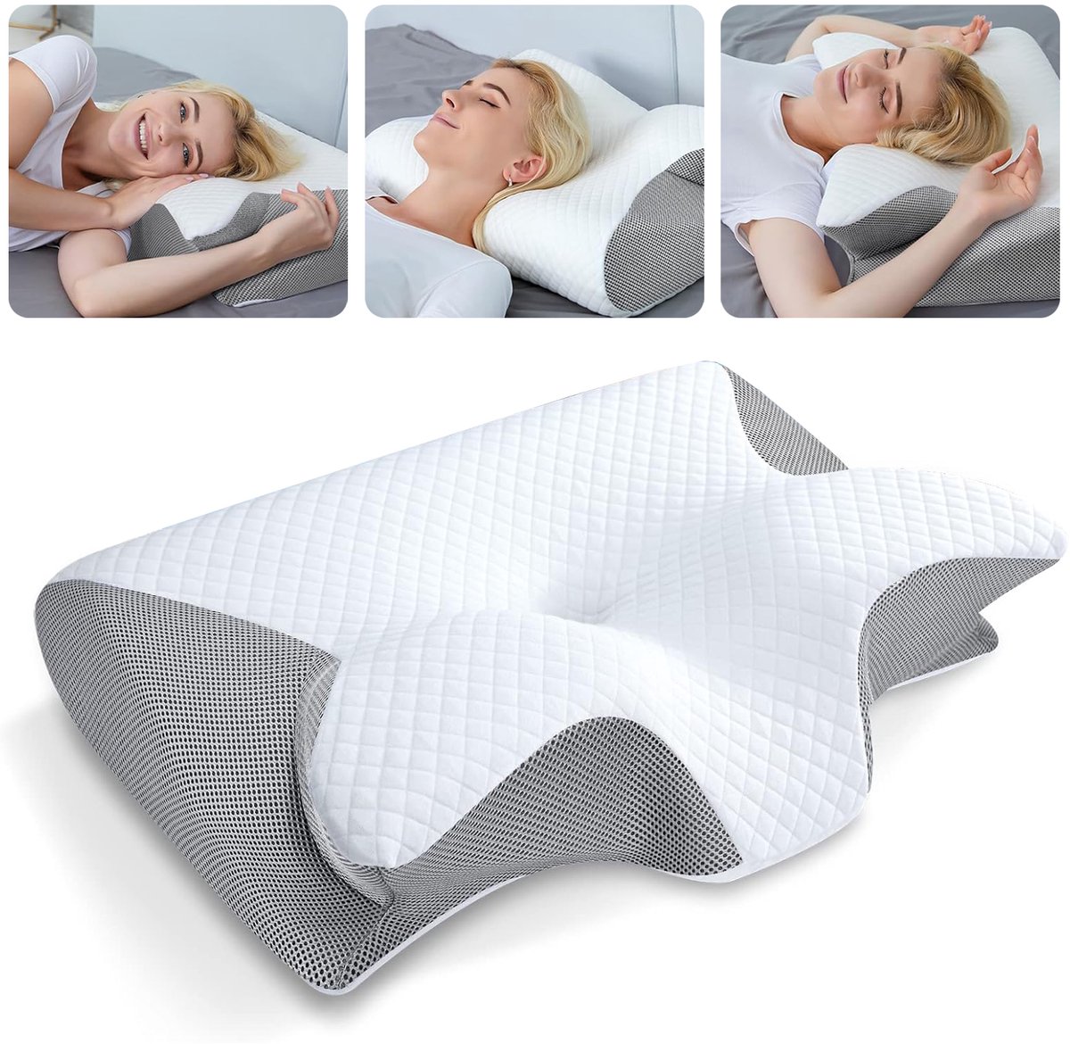 Nekkussen - Slaapapneu Kussen - Vlindervormig Kussen Van Traagschuim - Neksteun - Hoofdkussen - Ergonomische Contoursteunkussens