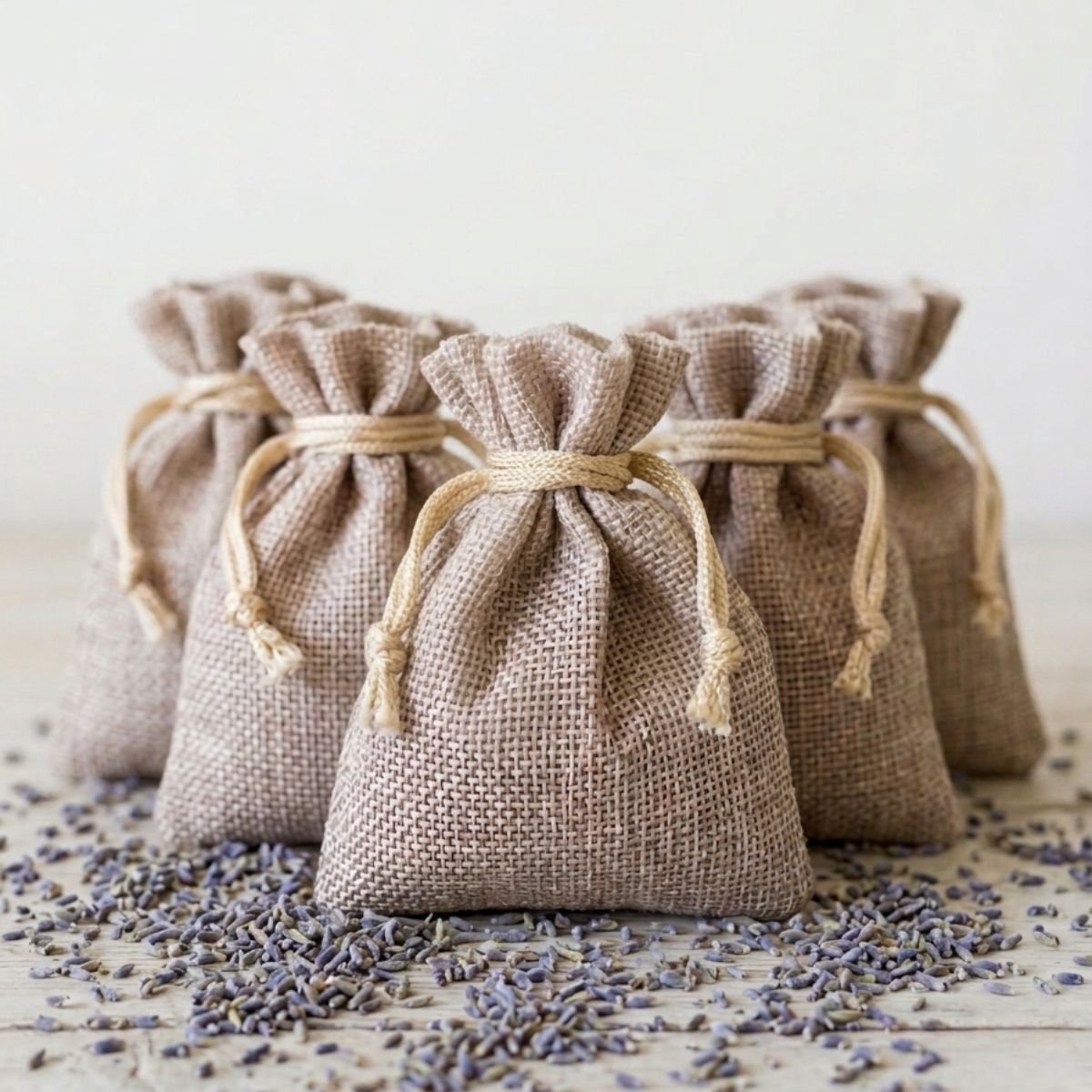 5x Lavendel geurzakjes jute 10 gram 7x10cm - potpourri - uitdeelcadeau - geurzakje - natuurlijke geurverspreider - lavendelbloesem - gedroogde lavendel