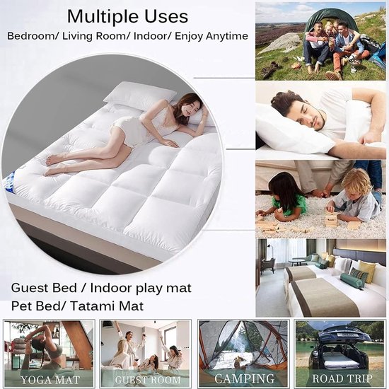 Futon Matras - Vloermatras Oprolbaar - Comfortabel Slapen - Ergonomisch Ontwerp - 120x200 cm - Grijs — afbeelding 4
