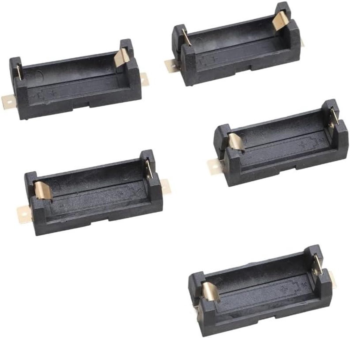 Batterij Houders - Plastic Doosjes - Elektronica Projecten - Met Soldeer Kabels - 5 Stuks - Zwart