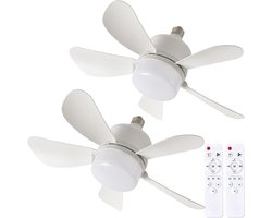 2-delige plafondventilatorset met afstandsbediening, schroefbevestiging, dimbare verlichting, 3 kleuren 3000K-6000K, geschikt voor slaapkamers, woonkamers, keukens, garages en eetkamers.