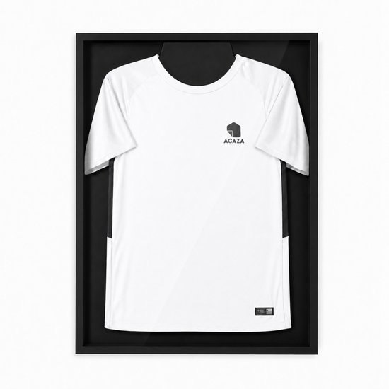 ACAZA Wissellijst - Shirt inlijsten - 60x80 cm - MDF Hout - Zwart - 3D fotolijst - Wissellijst Voetbalshirt - Voetbal - Basket - Wielershirt